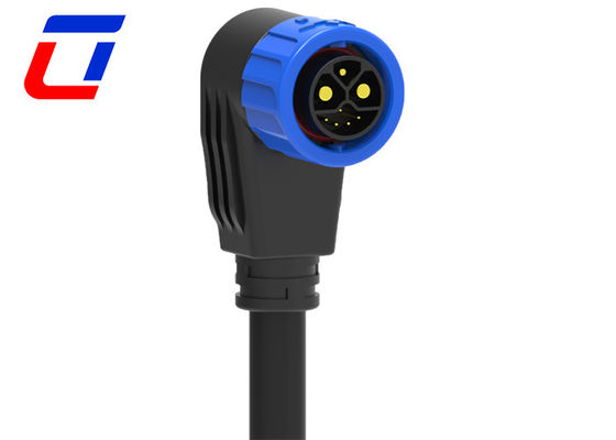 M23 90도 형성 케이블 커넥터 2+1+5 핀 푸시 잠금 방수 커넥터