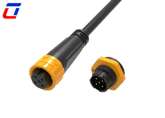 M16 5 핀 300V 푸시 잠금 방수 원형 커넥터 IP67 중량 애플리케이션