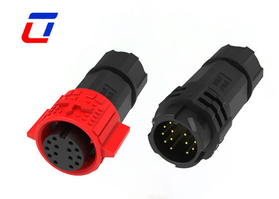 푸시 락킹 14핀 방수 커넥터 M19 OEM 금도금 와이어 커넥터