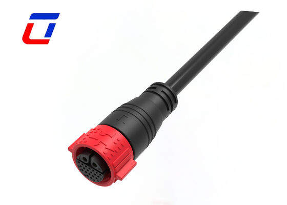 플라스틱 원형 커넥터 M25 2+20핀 저전압 IP67 방수 커넥터