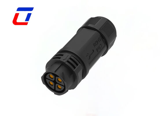 M25 4 Pin Male Female Connector ROHS Push Locking Wire To Wire Power connector
