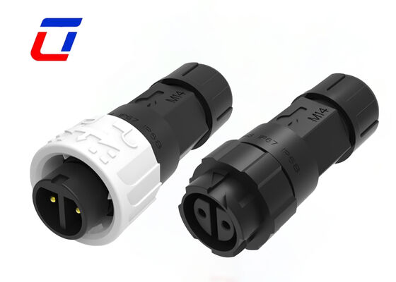 IP67 M16 10A 2 핀 방수 커넥터 ODM 푸시 잠금 원형 와이어 전원 커넥터