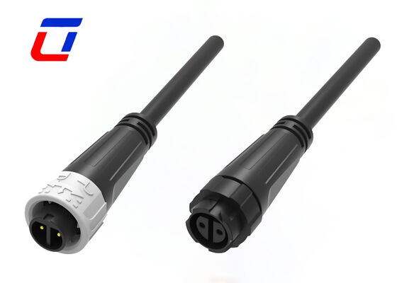 IP67 M16 10A 2 핀 방수 커넥터 ODM 푸시 잠금 원형 와이어 전원 커넥터