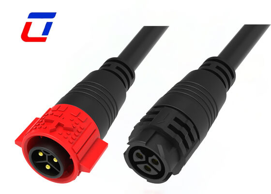 M19 고전류 DC 20A IP67 태양 연결 장치 3 핀 빠른 잠금 연결 장치