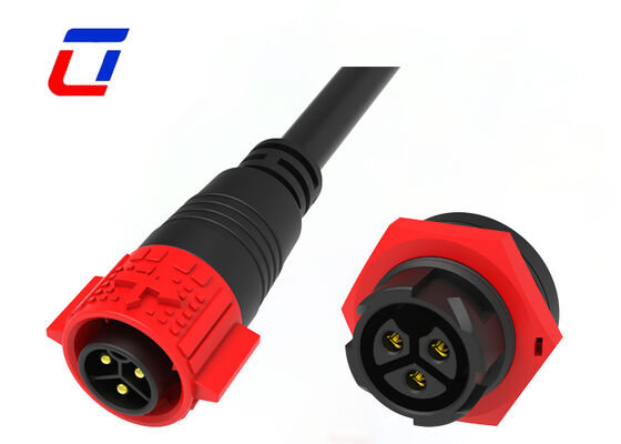 M19 고전류 DC 20A IP67 태양 연결 장치 3 핀 빠른 잠금 연결 장치