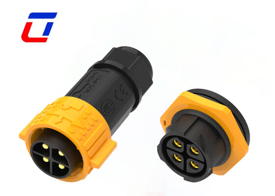 M25 600V 50A 방수 DC 전원 커넥터 플라스틱 남여 커넥터 4 핀