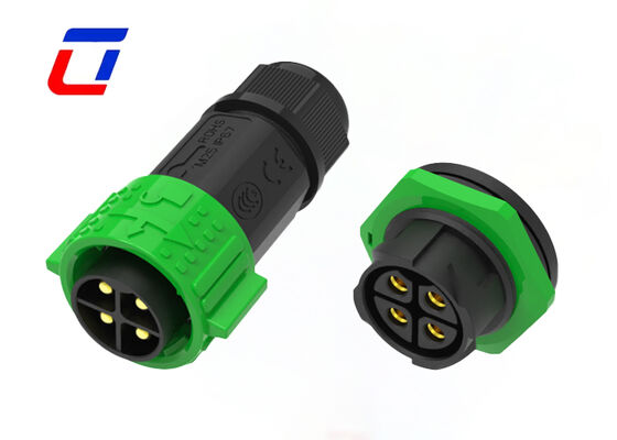 M25 600V 50A 방수 DC 전원 커넥터 플라스틱 남여 커넥터 4 핀
