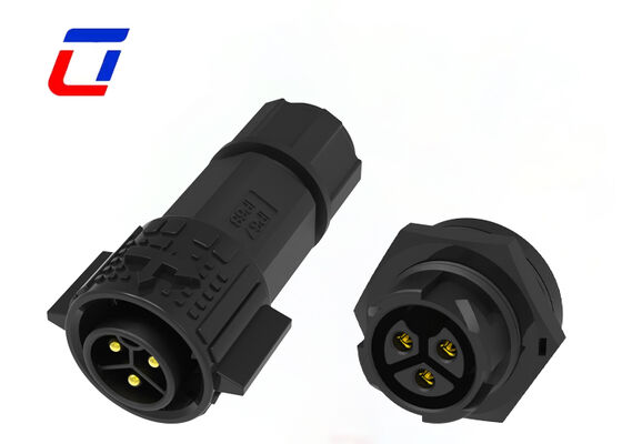 암 커넥터 플라스틱 PA66 IP67 원형 전원 연결 장치에 20A M19 3 핀 남성