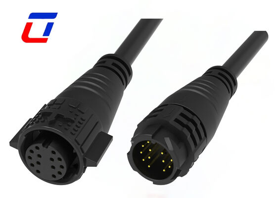 PA66 M19 14 핀 IP67 방수 커넥터 300V 데이터 남성에서 여성 커넥터