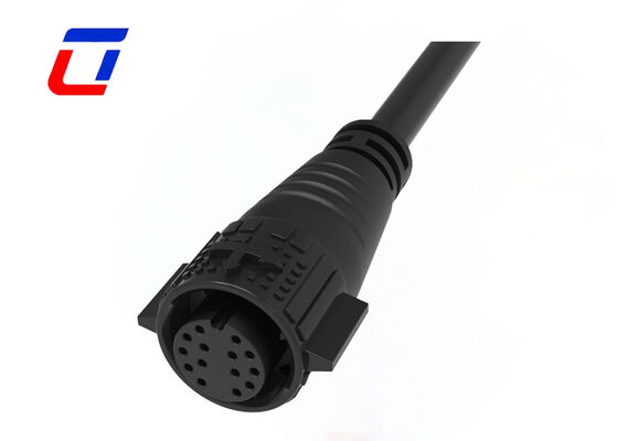 PA66 M19 14 핀 IP67 방수 커넥터 300V 데이터 남성에서 여성 커넥터