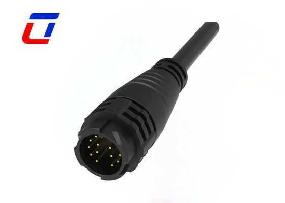 PA66 M19 14 핀 IP67 방수 커넥터 300V 데이터 남성에서 여성 커넥터