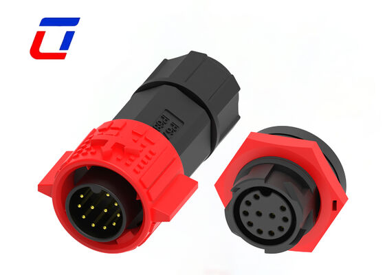 M19 300V 저전압 LED 커넥터 IP67 방수 자동 잠금 11 핀 데이터 커넥터