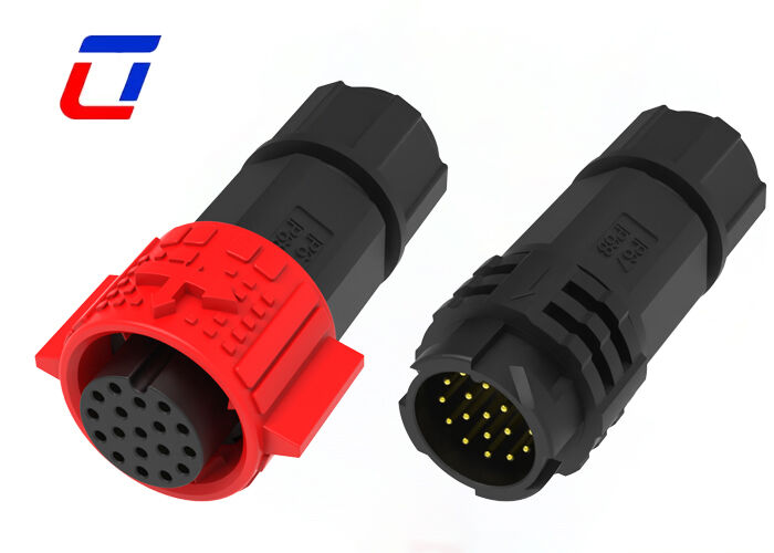 PA66 18 핀 M19 원형 커넥터 OEM 저전압 유선 커넥터 방수