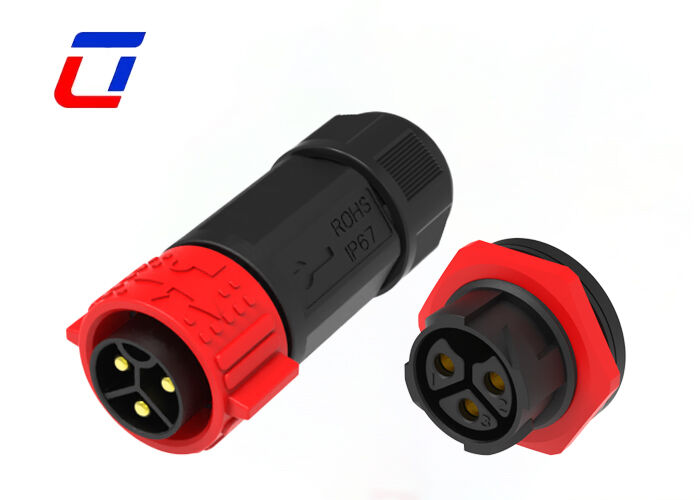3 Pin Waterproof Connector M25 Red Board Power Connector To Heavy Machinery