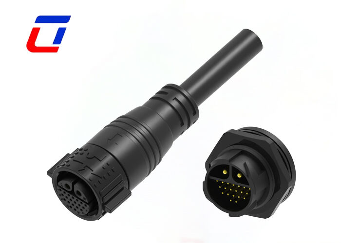 M25 전원 신호 커넥터 2+20 핀 IP67 20A+5A 와이어 투 보드 커넥터 유형