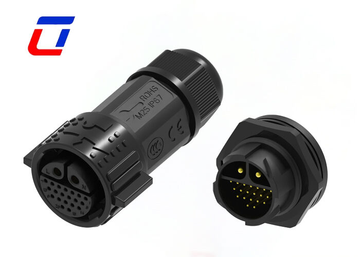 M25 2+20 폴 케이블 커넥터 빠른 방출 IP67 태양 전지 케이블 보드 커넥터