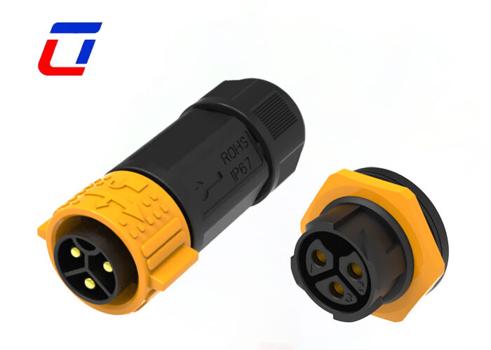 M25 3 Pin 50A Wire To Board Power Connector IP67 Quick Lock Outdoor Waterproof Connector 