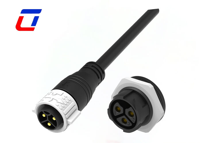 UL94-V0 3 핀 M25 50A 방수 케이블 커넥터 자동 잠금 IP67 전원 커넥터