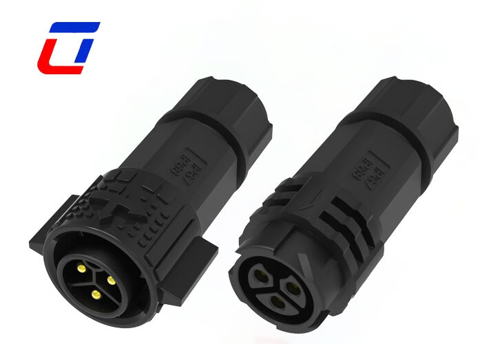 암 커넥터 플라스틱 PA66 IP67 원형 전원 연결 장치에 20A M19 3 핀 남성