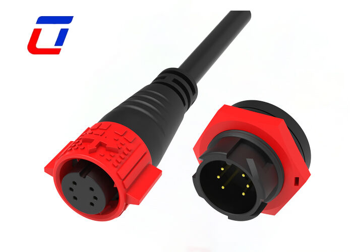 신호 전송 M19 6 Pin 옥외 방수 철사 연결관 IP67 빠른 마개 소켓