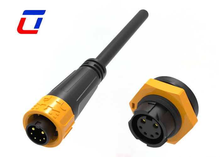 300V M16 2+4핀 20A 신호 및 전원 커넥터 IP67 몰딩 케이블 커넥터