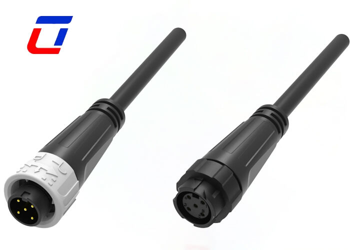 방수 야외 케이블 커넥터 8A 125V 푸시 잠금 M16 5핀 전원 커넥터