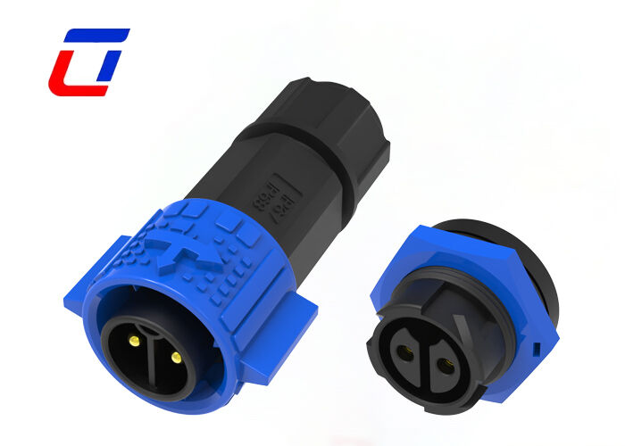 M19 20A Circular Waterproof Connector Push Lock 2 Pin Power Connector ODM Plug Socket