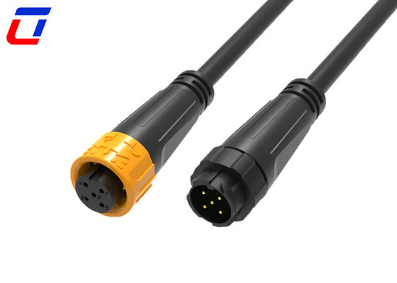M16 5 핀 300V 푸시 잠금 방수 원형 커넥터 IP67 중량 애플리케이션